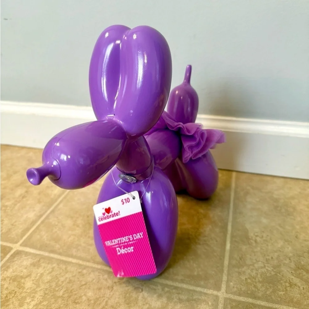 Unique Adorable Purple Balloon Dog Sculpture- Celebrate- Valentines Day Decor
